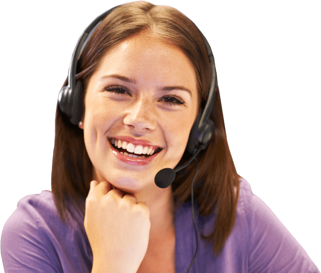 Customer service operator smiling